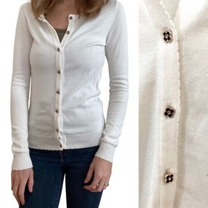 Down East Basics Button Down Cardigan with daisy buttons